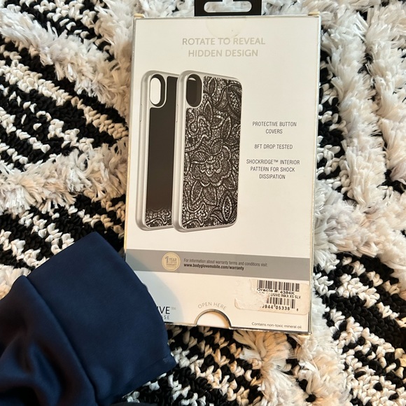 Brand new case iPhone XS Max black lace/silver glitter - Picture 5 of 6
